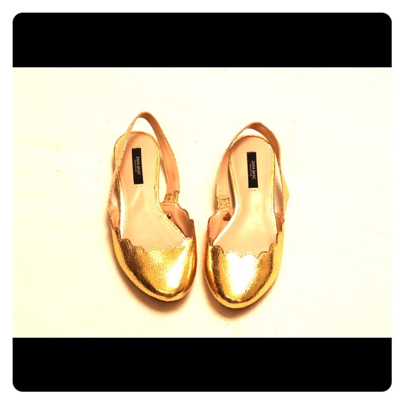 Zara Gold Flats - Picture 1 of 1